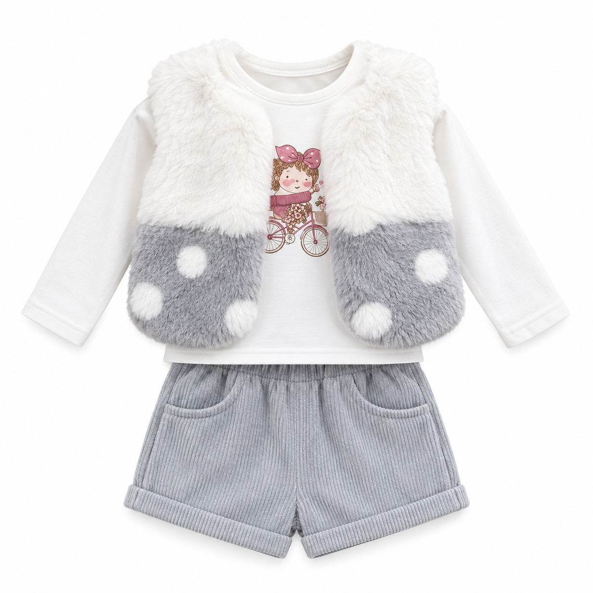 3 SET | Poef chilet grijs