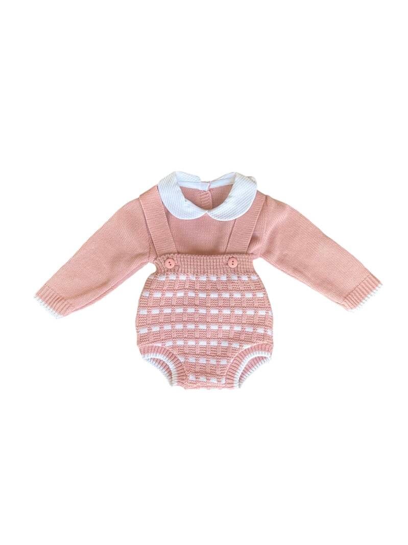 TUINBROEK SET Roze geruit