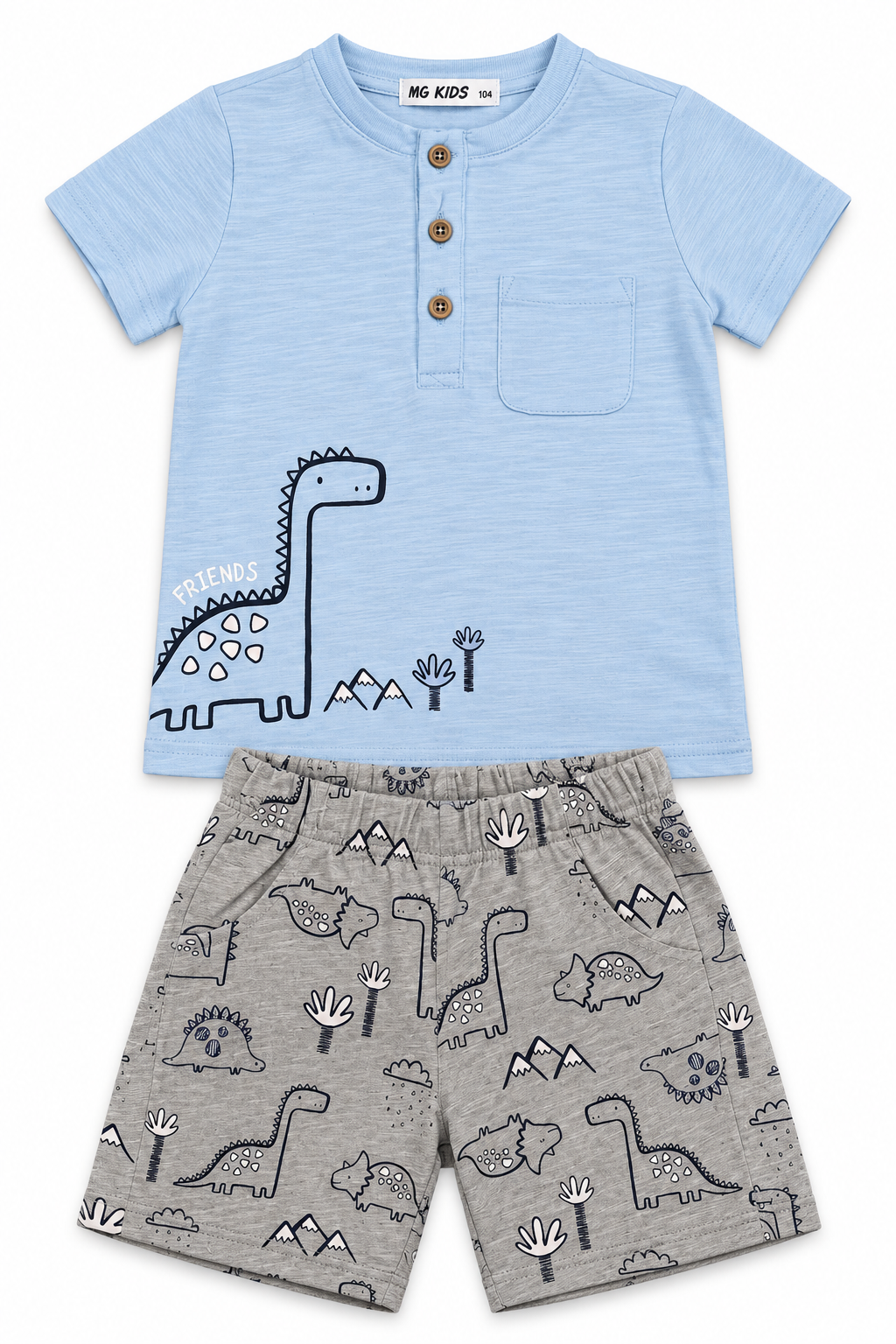 SET dino knoopje blauw