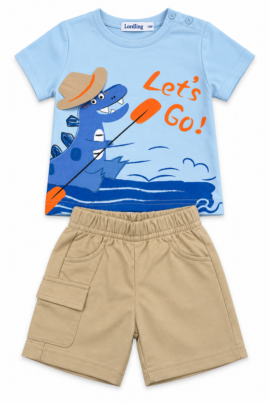 SET Dino hoedje blauw