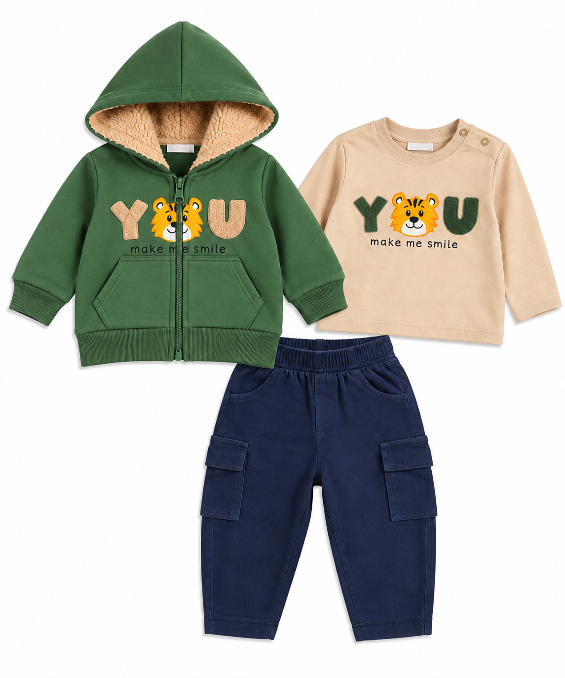 3 SET beer teddy groen