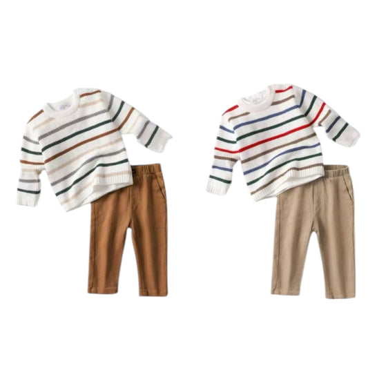 3 SET | Streepjes met shirt lange mouw
