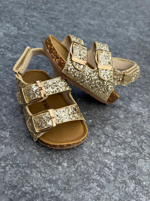 SANDAAL | Goud glitter