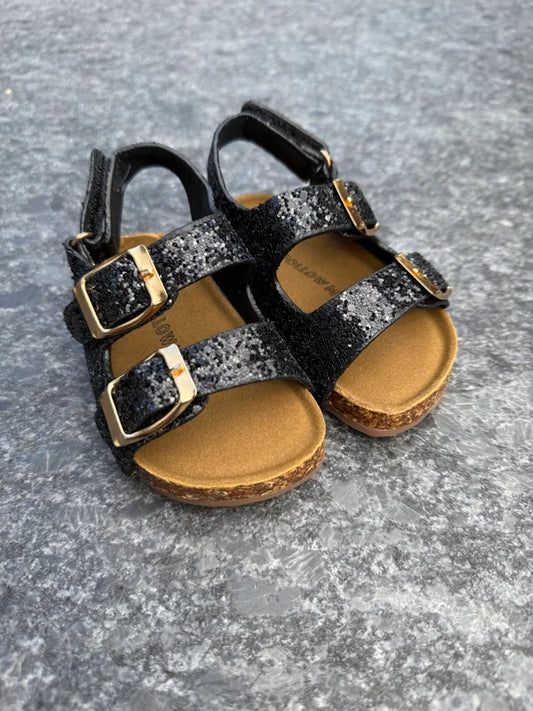 SANDAAL | Zwart glitter