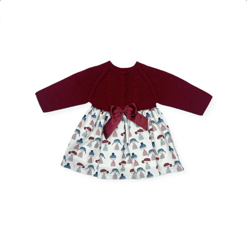 JURKJE Bordeaux rood met strik