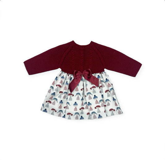 JURKJE Bordeaux rood met strik